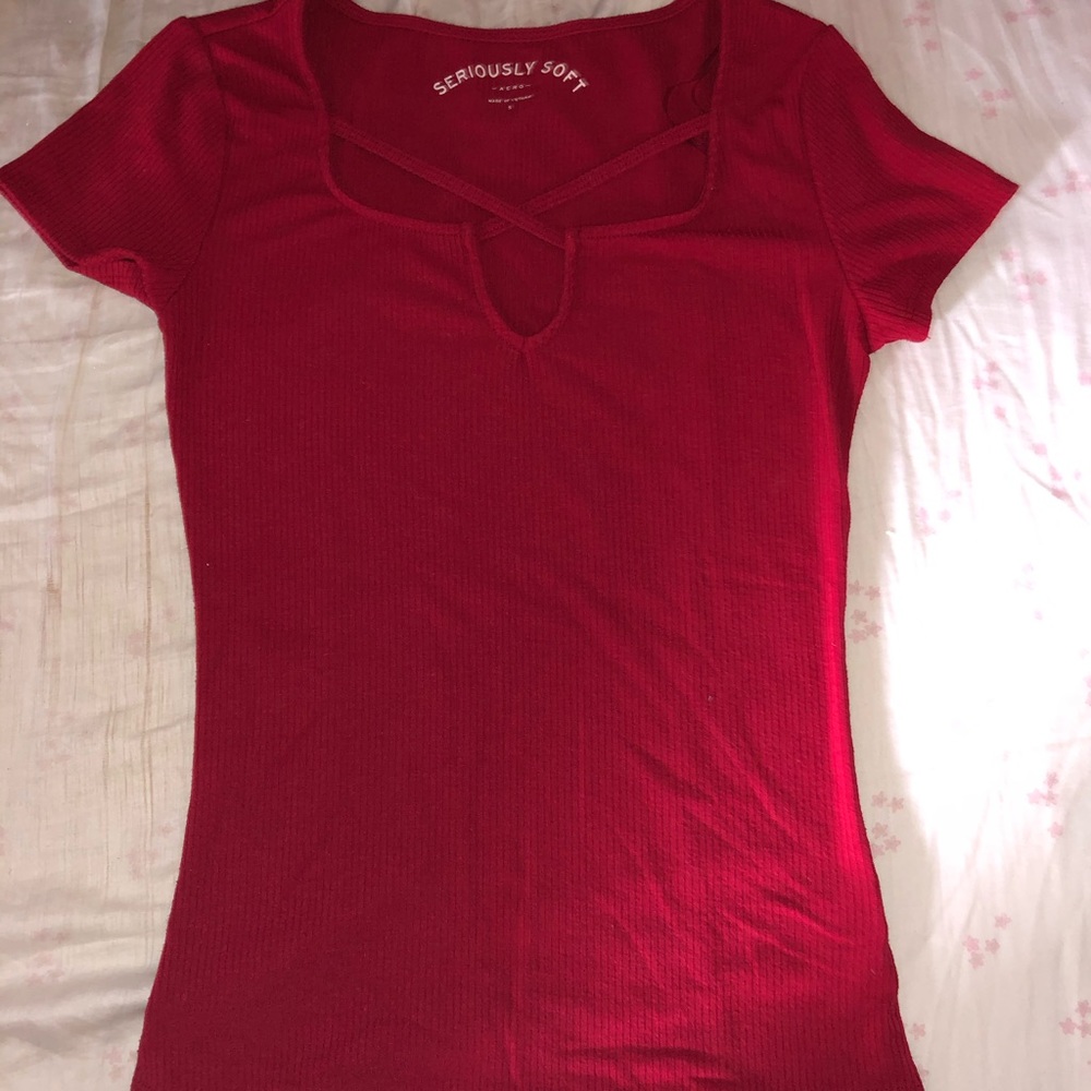 Aeropostale Criss-cross Neck Tee